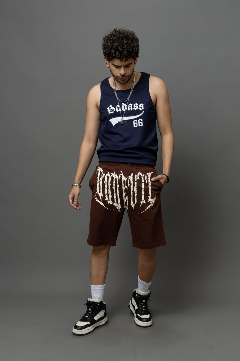 Go Devil Printed Brown Shorts for Men - Image 4